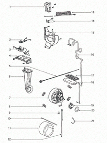 Page C Diagram and Parts List for 4870MZ  Eureka Upright Vacuum