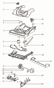 Page A Diagram and Parts List for 4870PZ  Eureka Upright Vacuum