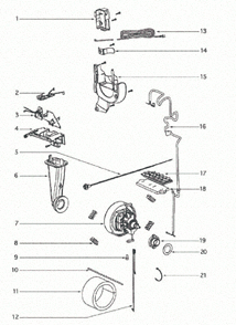 Page C Diagram and Parts List for 4870PZ  Eureka Upright Vacuum