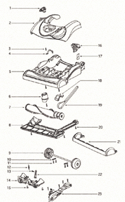 Page A Diagram and Parts List for 4870RZ  Eureka Upright Vacuum