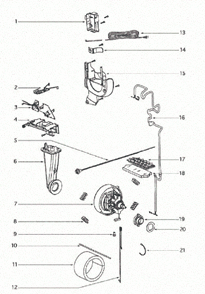 Page C Diagram and Parts List for 4870RZ  Eureka Upright Vacuum