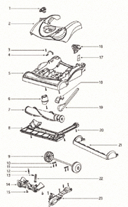 Page A Diagram and Parts List for 4870SZX  Eureka Upright Vacuum