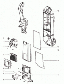 Page B Diagram and Parts List for 4870SZX  Eureka Upright Vacuum