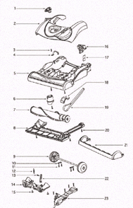 Page A Diagram and Parts List for 4870SZ  Eureka Upright Vacuum