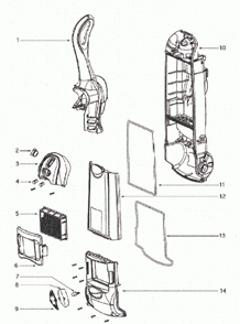 Page B Diagram and Parts List for 4870SZ  Eureka Upright Vacuum