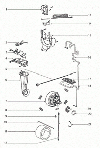 Page C Diagram and Parts List for 4870SZ  Eureka Upright Vacuum