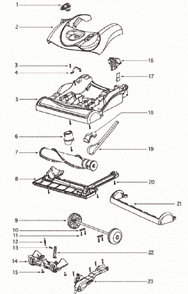 Page A Diagram and Parts List for 4870T  Eureka Upright Vacuum