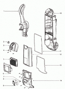 Page B Diagram and Parts List for 4870T  Eureka Upright Vacuum
