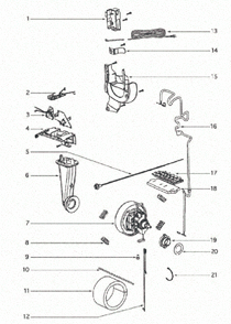 Page C Diagram and Parts List for 4870T  Eureka Upright Vacuum