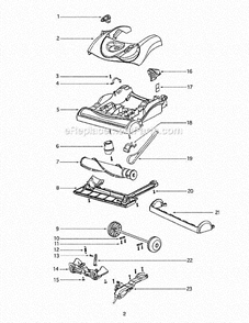 Page B Diagram and Parts List for 4870UZ  Eureka Upright Vacuum