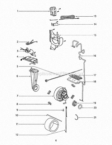Page D Diagram and Parts List for 4870UZ  Eureka Upright Vacuum