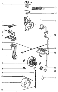 Page C Diagram and Parts List for 4872AT  Eureka Upright Vacuum