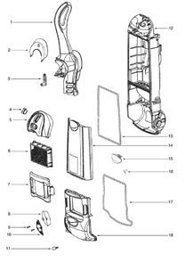 Page B Diagram and Parts List for 4874B  Eureka Upright Vacuum