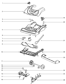 Page A Diagram and Parts List for 4880BT  Eureka Upright Vacuum