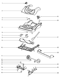Page A Diagram and Parts List for 4885BT  Eureka Upright Vacuum