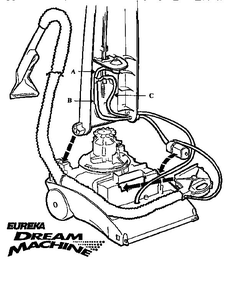 Tubing Diagram and Parts List for 2440A  Eureka Upright Vacuum