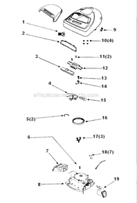 Upper_Casting_Assembly Diagram and Parts List for 5077A  Eureka Upright Vacuum