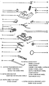Part Location Diagram of E-60757B Eureka Transmission Assembly - Packa