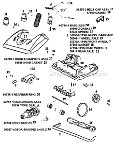Page A Diagram and Parts List for 5188AT  Eureka Upright Vacuum