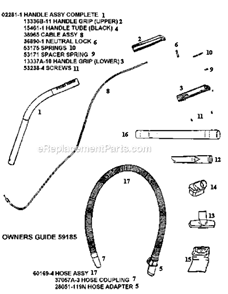 Page C Diagram and Parts List for 5188AT  Eureka Upright Vacuum