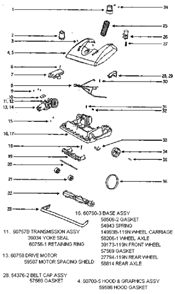 Page A Diagram and Parts List for 5190ATSA  Eureka Upright Vacuum