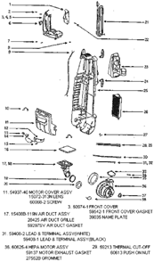 Page B Diagram and Parts List for 5190ATSA  Eureka Upright Vacuum