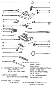 Page A Diagram and Parts List for 5192AT  Eureka Upright Vacuum