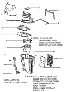 Page C Diagram and Parts List for 5192AT  Eureka Upright Vacuum