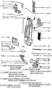 Page B Diagram and Parts List for 5193AT  Eureka Upright Vacuum