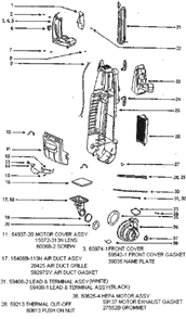 Page B Diagram and Parts List for 5194ATS  Eureka Upright Vacuum