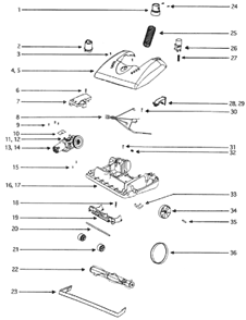 Page A Diagram and Parts List for 5195AT  Eureka Upright Vacuum
