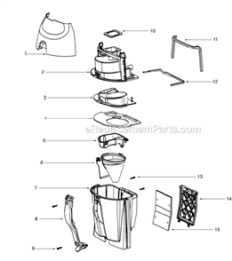 Page B Diagram and Parts List for 5195AT  Eureka Upright Vacuum