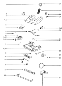 Page A Diagram and Parts List for 5196AT  Eureka Upright Vacuum