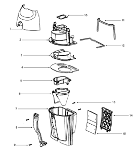 Page C Diagram and Parts List for 5196AT  Eureka Upright Vacuum