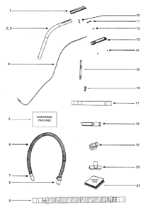 Page D Diagram and Parts List for 5196AT  Eureka Upright Vacuum