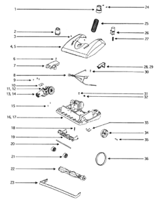 Page A Diagram and Parts List for 5197AT  Eureka Upright Vacuum