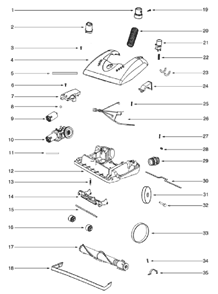Page A Diagram and Parts List for 5197B  Eureka Upright Vacuum