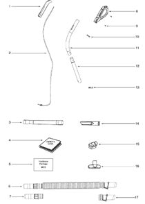 Page D Diagram and Parts List for 5197B  Eureka Upright Vacuum