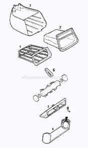 Page B Diagram and Parts List for 52A  Eureka Upright Vacuum
