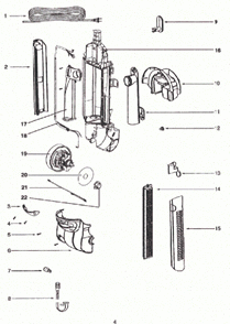 Part Location Diagram of 70864A-119N Eureka Hook - Cord