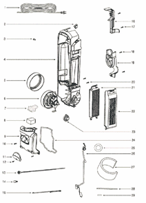 Page A Diagram and Parts List for 5812A  Eureka Upright Vacuum