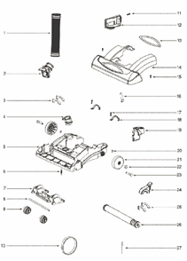 Part Location Diagram of 71705-4 Eureka Cyclonic Cassette Assembly