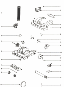 Page A Diagram and Parts List for 5813AV  Eureka Upright Vacuum