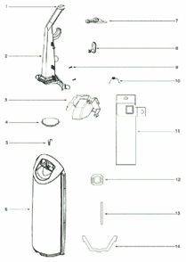 Page B Diagram and Parts List for 5813AV  Eureka Upright Vacuum