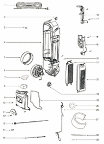 Page C Diagram and Parts List for 5813AV  Eureka Upright Vacuum