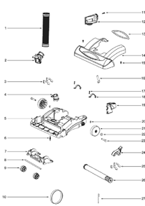 Page A Diagram and Parts List for 5815AV  Eureka Upright Vacuum