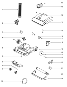 Page A Diagram and Parts List for 5840A  Eureka Upright Vacuum