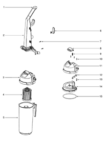 Page C Diagram and Parts List for 5840A  Eureka Upright Vacuum