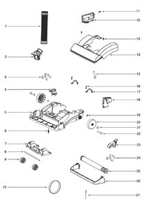 Page A Diagram and Parts List for 5841AS  Eureka Upright Vacuum