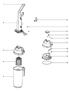 Page C Diagram and Parts List for 5841A  Eureka Upright Vacuum